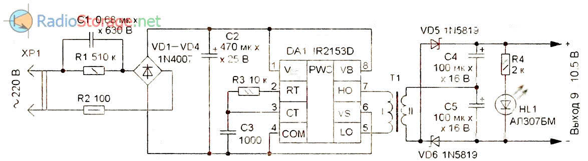 Ir2153d схема включения