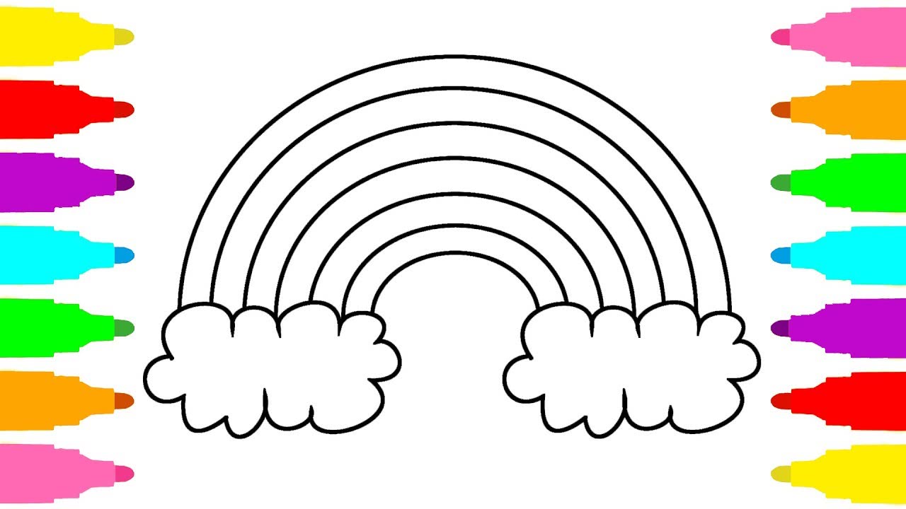 Рисунок радуги для раскрашивания