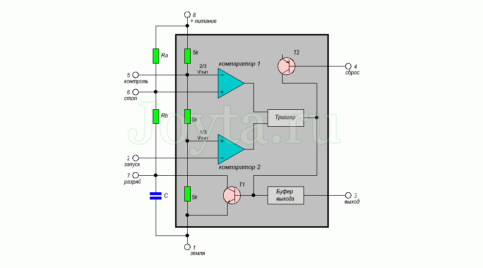 Компаратор напряжения на 555 схема